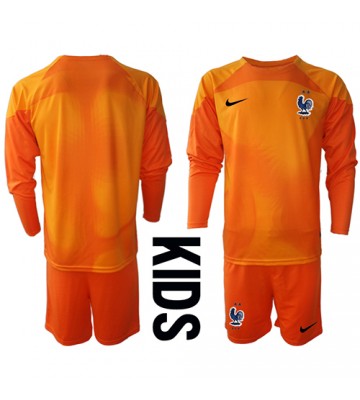 France Goalkeeper Replica Home Stadium Kit for Kids World Cup 2022 Long Sleeve (+ pants)